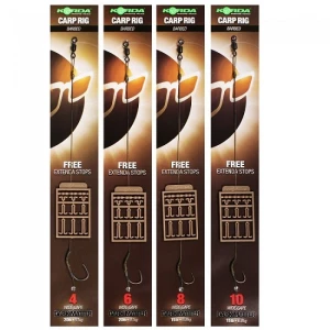 Montura Korda Carp Rig Dark Matter Wide Gape + Free Extenda Stops, 1buc/blister Nr.8/15lbs