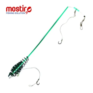 Montura Mostiro Arc Vopsit cu Tija, Plumb Lateral, Fir Textil si Fir de Par, 2 Carlige Nr.4 Montura Mostiro Arc Vopsit cu Tija, Plumb Lateral, Fir Textil si Fir de Par, 2 Carlige Nr.4