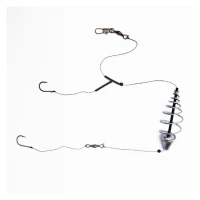 Montura Mostiro Arc cu Teu, Fir Textil, 2 Carlige Nr.2 Montura Mostiro Arc cu Teu, Fir Textil, 2 Carlige Nr.2