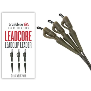 Montura Plumb Pierdut Trakker Leadcore Leadclip Leader, 75cm, 3buc/pac