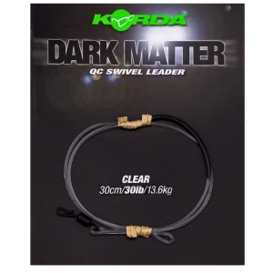 Montura Cu Vartej Rapid Korda Dark Matter Leader Qc Swivel, Clear, 30lbs, 30cm