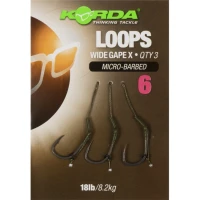 Riguri Korda Wide Gape X Loops Micro-barbed Nr6 18lbs 3buc/blister