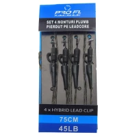 SET 4 MONTURI PRO FL Plumb Pierdut LEADCORE 75CM