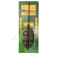 Montura Method Feeder BIBI FISHING cu Tija Long Cast cu Banda, XL, 50g, Carlig Nr. 8, 1buc/plic