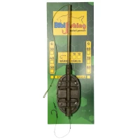 Montura Method Feeder Bibi Fishing Cu Tija Long Cast Cu Spin, Xl, 80g, Carlig Nr. 8, 1buc/plic