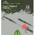 Kit Fox Rage Predator Twin Treble Trace, 52cm, 40lb, Size 4 Barbed, 1buc/pac