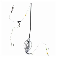 Montura Mostiro Bomba cu Tija, Plumb Interior, Fir Textil / Fire de Par, 2 Carlige Nr.2 Montura Mostiro Bomba cu Tija, Plumb Interior, Fir Textil / Fire de Par, 2 Carlige Nr.2