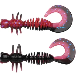 Larva Berkley Powerbait Power Curly, Salmon Egg Red / Black, 5.5cm, 10buc/pac