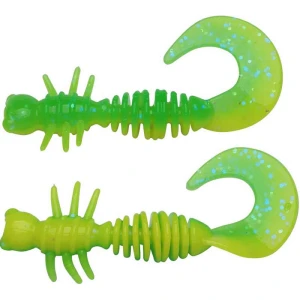 Larva Berkley Powerbait Power Curly, Spring Green / Sunshine Yellow, 5.5cm, 10buc/pac