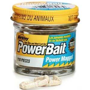 Larve Berkley Power Bait Maggot, White, 1cm, 10buc/cutie