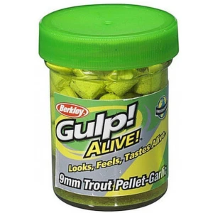 Pelete Berkley Gulp Alive Trout Pellets, Chartreuse, Usturoi, 9mm