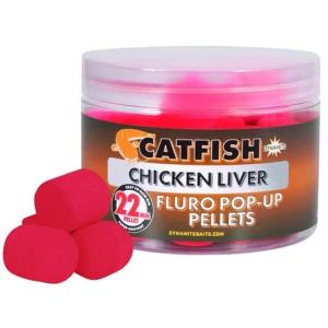 Pelete Dynamite Baits, Catfish Chicken Liver Fluro Pop-up, 22mm