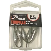 Plumbi Torpile Culisanti cu Silicon Filfishing, 10g, 5buc/pac Plumbi Torpile Culisanti cu Silicon Filfishing, 10g, 5buc/pac
