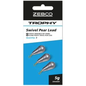 Plumbi ZEBCO Trophy Swivel Pear Leads, 5g, 3buc/pac