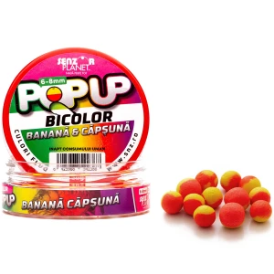Pop Up Bicolor Senzor Planet, Banana & Capsuna, 6-8mm, 30g Pop Up Bicolor Senzor Planet, Banana & Capsuna, 6-8mm, 30g