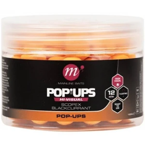 Pop Up Mainline Hi-visual Baits, Fluo Orange, Scopex & Blackcurrant, 12mm, 250ml