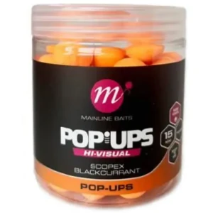 Pop Up MAINLINE Hi-Visual Baits, Fluo Orange, Scopex & Blackcurrant, 15mm, 250ml Pop Up MAINLINE Hi-Visual Baits, Fluo Orange, Scopex & Blackcurrant, 15mm, 250ml