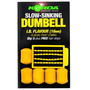 Pelete Artificiale KORDA Slow Sinking Dumbell, IB, Yellow, 12mm, 8buc/pac Pelete Artificiale KORDA Slow Sinking Dumbell, IB, Yellow, 12mm, 8buc/pac