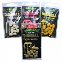 Pelete artificial Korda Pop-Up Dumbell 8mm Banofee Alb 10buc/plic