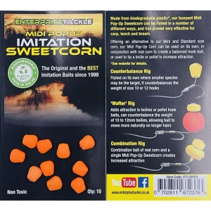 Porumb Artificial Flotant Enterprise Tackle Midi Pop-up Sweetcorn, Fluoro Orange, 10 Buc/plic