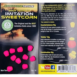 Porumb Artificial Flotant Enterprise Tackle Midi Pop-up Sweetcorn, Fluoro Pink, 10 Buc/plic