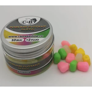 Porumb Flotant Silicon C&b, Tutti-frutti, 10 Buc/cutie + 2 Fluo