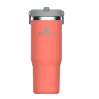 Cana Termoizolanta cu pai SANLEY The IceFlow Flip Straw Tumbler Guava Pink 0.89L / 30oz 