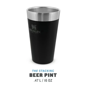 Halba Stanley The Stacking Beer Pint Matte Black Pebble 0.47l