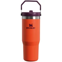 Pahar Termoizolant cu Pai Rabatabil STANLEY Classic IceFlow Flip Straw Tumbler 0.89L / 30oz, Tigerlily Plum