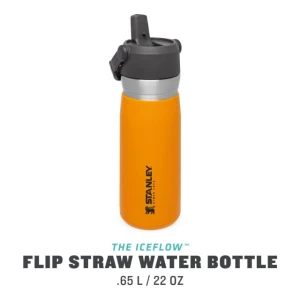 Sticla Apa Stanley The IceFlow Flip Straw Water Bottle Saffron 0.65L  Sticla Apa Stanley The IceFlow Flip Straw Water Bottle Saffron 0.65L