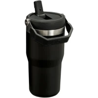 Termos STANLEY The Ice Flow Flip Straw Tumbler 2.0 Termokop, Negru, 0.6L