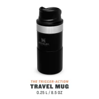 Termos STANLEY The Trigger Action Travel Mug Matte Black Pebble 0.25L 