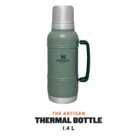 Termos Stanley Artisan Thermal Bottle, Hammertone Green, 1.4L