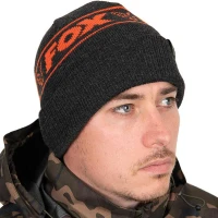 Caciula Fox Collection Beanie Hat Black & Orange 
