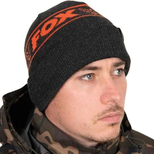 Caciula Fox Collection Beanie Hat Black & Orange