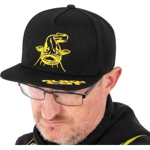 Black Cat Sapca Flat Peak Cap, Black