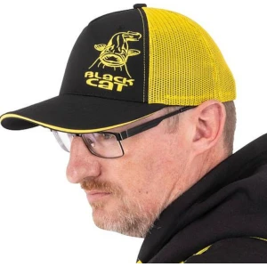 Sapca Black Cat Trucker Cap, Black-Yellow Sapca Black Cat Trucker Cap, Black-Yellow