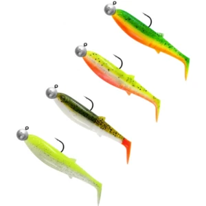 Set Shad SAVAGE GEAR Cannibal, 8cm/5g+7g 2/0, Darkwater Mix, 4+4buc/pac