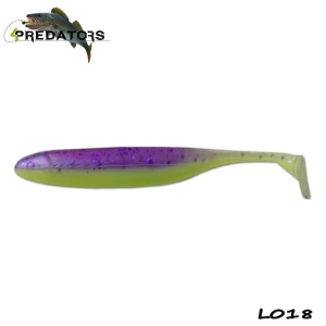 Shad 4predators Finesse Impact Purple - Yellow 10cm L018 5buc/plic