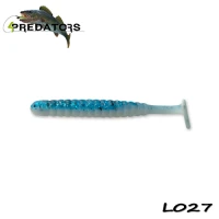 Shad 4Predators Worm Shad Laminat 8cm culoare L027 Clear Blue - White 6buc/plic