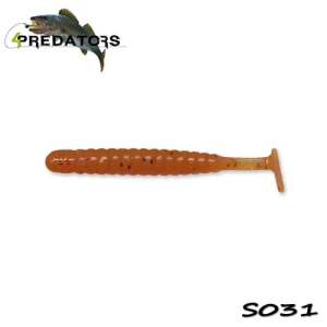 Shad 4predators Worm Shad Laminat 8cm Culoare S031 Orange Tiger 6buc/plic