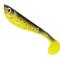 Shad Berkley Pulse Shad, Brown Chartreuse, 8cm, 4buc/plic