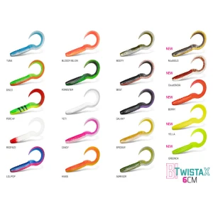 Shad Delphin Twistax Eeltail Uvs, Mix, 6cm, 30buc/pac