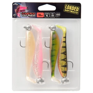 Shad Fox Rage Zander Pro Shad Mixed Uv Colour Pack Loaded 10cm, 10g, 3/0 Head, 4buc
