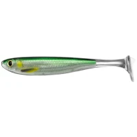 Shad Live Target Slow Roll Mullet Paddle Tail, Silver / Green, 10cm, 4buc/pac