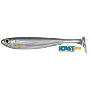 Shad Live Target Slow Roll Shiner Paddle Tail, Silver / Smoke, 8.5cm, 4buc/pac