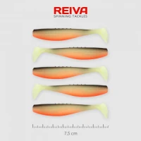 Shad Reiva Flat Minnow Alb-Negru-Rosu 7.5cm 5buc/plic