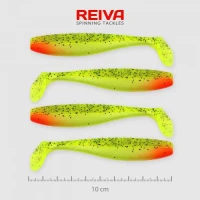 Shad Reiva Flat Minnow Verde-Rosu Sclipici 10cm 4buc/plic