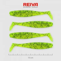 Shad Reiva Flat Minnow Verde-Sclipici 10cm 4buc/plic