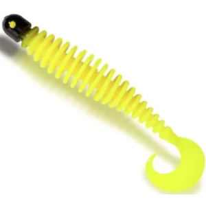Soft Bait Black Cat Curly Worm Grub, Yellow Zombie, 17cm, 1buc/pac Soft Bait Black Cat Curly Worm Grub, Yellow Zombie, 17cm, 1buc/pac